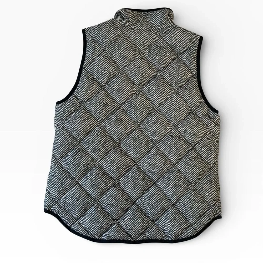 J Crew Excursion Blogger Favorite Quilted Down Fill Vest Herringbone Medium